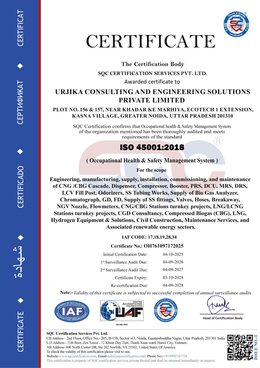 ISO 45001:2018 certificate preview