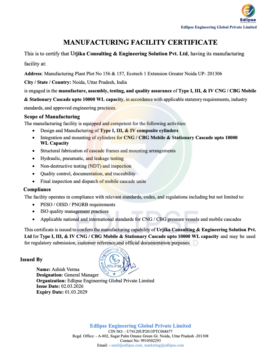 Cascade Manufacturing Facility Certificate certificate preview